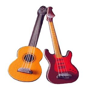 Lipfer Miniature Guitar Model 2pcs Dollhouse Mini Instrument De Musique Ornements Small Craft Fitend Jouet pour Les Enfants - Publicité