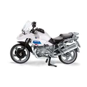 SIKU 1049001, Moto de Police France, BMW R1200 GS, Jouet pour Enfants, métal/plastique, bleu/blanc, Pied de soutien pliable, Roue avant directrice - Publicité