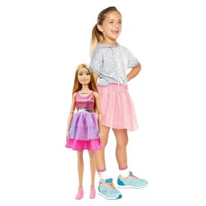 Barbie Grande Poupée Blonde Fashionistas avec Robe Rose Irisée, 71 Cm, Collier, Barrettes À Cheveux Et Autres Accessoires Inclus, Jouet Enfant, A Partir De 3 Ans, HJY02 - Publicité