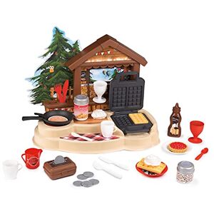 Smoby Chalet Gourmand Marchande pour Enfant Gaufrier Poêle à Crêpes Pièces et Monnayeur Inclus 30 Accessoires 310557 Multicolore - Publicité