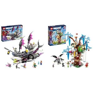 Lego 71469 DREAMZzz Le Vaisseau Requin des Cauchemars, Construisez Un Jouet de Bateau Pirate & DREAMZzz 71461 La Cabane Fantastique dans l'arbre, Jouet, avec Minifigurines Mateo et Izzie - Publicité