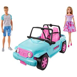 Barbie Voiture Buggy décapotable, véhicule Tout-Terrain Bleu et Rose, poupées et Ken incluses, Jouet pour Enfant, GHT35 - Publicité