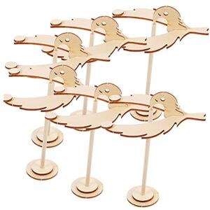 SAFIGLE 6 Pièces Réservoir En Bois Assemblé Jouets De Peinture Sur Bois Bricolage Modèle D'aigle D'équilibre Jouets D'équilibrage Pour Oiseaux Jouet Aigle Jouet En Bois Char Enfant Statue - Publicité