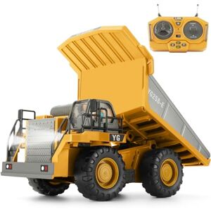 KIZJORYA Camion-Benne Télécommandé, Véhicule de Construction RC pour Enfants, 9 Canaux, Son Lumière, Batterie Rechargeable, Jouet Électrique pour Garçons Filles de 3 Ans et Plus - Publicité