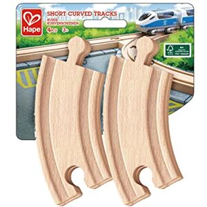 Hape Jouet  4 Pièces Pack d'Extension de Rails Circuit Train Bois Lot Virages Courts en Bois de Hêtre Jeu Educatif pour Enfant de 3 ans et Plus Compatible Marques Traditionnelles Circuit Train - Publicité