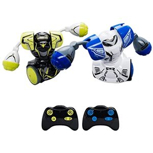 SilverLit YCOO Pack 2 Robots Kombat Boxeur Télécommandé 14cm-Il Avance Et Frappe Son Adversaire-Jouet avec Effets sonores Et Lumineux-Dès 5 ans, Bleu et Jaune, Couleur Emballage Classique - Publicité