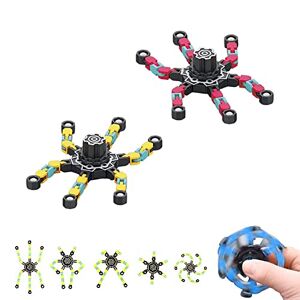 MAGIC SELECT 2 Unités Fidget Spinners Transformables et Fluorescentes. Robot Rotatif Portatif. Jouet Anti-Stress. Cadeau pour Adultes et Enfants. Jaune et Rose. Publicité