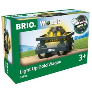 Brio World 33896 Wagon Lumineux Charge d'Or Accessoire pour circuit de train en bois Avec connexions aimantées Jouet pour garçons et filles dès 3 ans - Publicité