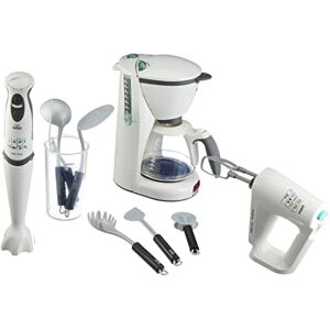 klein Theo  9625 Braun Set De Cuisine I Appareils Électroménagers Jouets De Haute Qualité : Cafetière Automatique Batteur Et Mixeur Plonget Piles Avec Accessoires I Dimensions : 585 X 125 X 28 I Jouet Enfts Partir De 3 s - Publicité