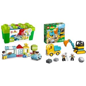 Lego 10913 Duplo Classic La Boîte de Briques Jeu De Construction avec Rangement & Duplo 10931 Le Camion et la Pelleteuse - Jeux de Voiture sur Le théme du Chantier - Publicité