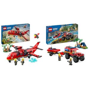 Lego City L’Avion de Sauvetage des Pompiers, Jouet de Construction avec 3 Minifigurines de Pilote & City Le Camion de Pompiers 4x4 et Le Canot de Sauvetage, Jouet pour Garçons et Filles Dès 5 Ans - Publicité