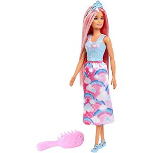 Barbie Dreamtopia poupée Princesse Chevelure Magique avec Cheveux Ultra-Longs Roses et blonds, Brosse Incluse, Jouet pour Enfant, FXR94 - Publicité