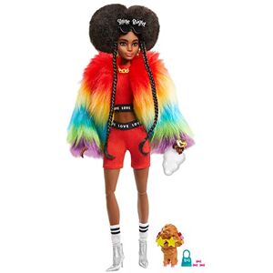 Barbie Extra poupée articulée Brune au Look Tendance et Oversize, avec Figurine Animale et Accessoires Inclus, Jouet pour Enfant, GVR04 - Publicité