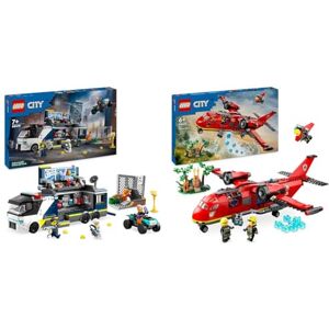 Lego City Le Laboratoire de Police Scientifique Mobile, Cadeau pour Garçons et Filles Dès 7 Ans & City L’Avion de Sauvetage des Pompiers, Jouet de Construction avec 3 Minifigurines de Pilote - Publicité