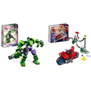 Lego 76241 Marvel L’Armure Robot de Hulk, Figurine Avengers, Jouet de Construction & 76275 Marvel La Course-Poursuite en Moto : Spider-Man Contre Docteur Octopus - Publicité