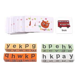 Amagogo Jeu de blocs d'orthographe Montessori, jouet d'entraînement, jeu de lettres assorties, orthographe de l'alphabet pour salle de classe, cadeau - Publicité