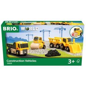 Brio World 33658 Coffret de 3 engins de Chantier pour Circuit de Train en Bois Camion Benne/Rouleau compresseur/Chargeur Jouet pour garçons et Filles dès 3 Ans - Publicité