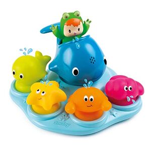 Smoby Cotoons Ile de Bain Jeu de Bain 4 Personnages Gicleurs d'Eau + 1 Baleine Arrosoir Jouet pour Bébé dès 12 Mois 110608 - Publicité