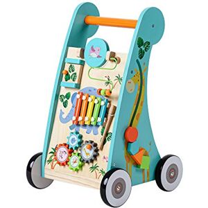 Teamson Kids Pousseur Trotteur en Bois Apprentissage de la Marche bébé Enfant Bleu PS-T0008 - Publicité