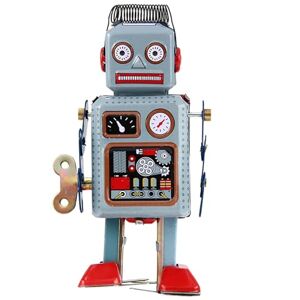 Dorccsi Tif Toy Robot Clockwork Wind Up Toys Robot Funny Vintage mécanique Vintage avec des Charges clés de la boîte de Noël Blue Bleu - Publicité