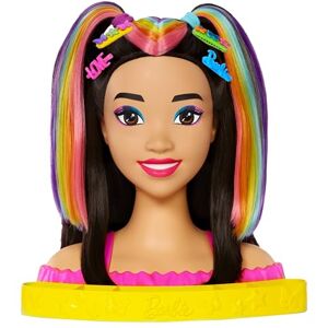 Barbie Tête À Coiffer Ultra Chevelure, Cheveux Noirs Lisses avec Mèches Arc-en-Ciel, avec 22 Accessoires Color Reveal, Jouet Enfant, A Partir De 3 Ans, HMD81 - Publicité