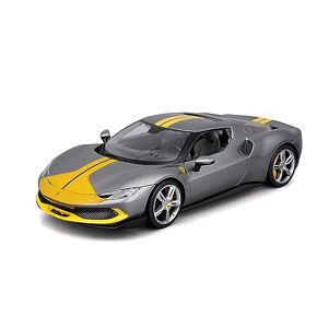 Bburago 1/18 Ferrari 296 GTB Grise et Jaune   Voiture Reproduction Miniature à échelle pour Enfant   À Partir de 3 Ans et +   16017GR - Publicité