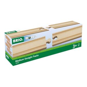 Brio World 33335 Rails Moyens Droits 144 mm Accessoire pour circuit de train en bois Jouet pour garçons et filles à partir de 3 ans - Publicité