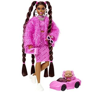 Barbie Poupée Mannequin Extra n° 14 avec Tenue Rose 2 Pièces, Veste Brillante, Très Longs Cheveux, Figurine Chiot et Accessoires, Jouet Enfant, Dès 3 Ans, HHN06 - Publicité