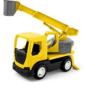 Wader Tech Truck 35368 Camion avec Grue, Panier de Personnes, Embout Rotatif et essieux en Acier Solides, env. 31 x 14,5 x 19 cm, Jaune, à partir de 12 Mois, idéal comme Cadeau pour Jeu créatif - Publicité