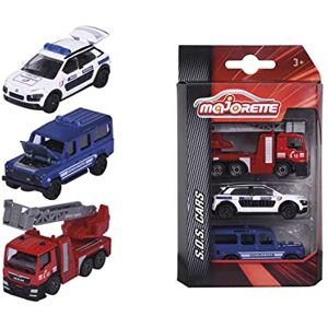 Majorette SOS Set 3 Pièces Coffret 3 Véhicules Voitures Miniatures en Métal Echelle 1/64ème 212057262002 - Publicité