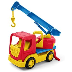 Wader Tech Truck 35317 – Camion avec Grue, Crochet Mobile, tête rotative et Axes en Acier Stable, env. 26 x 11,5 x 32 cm, à partir de 12 Mois, idéal comme Cadeau pour Les Jeux créatifs - Publicité