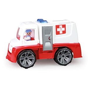 LENA d'urgence TRUXX avec Figurine et civière, Accessoires, Ambulance avec Portes ouvrantes, véhicule Jouet pour Enfants à partir de 24m +, 04456, Argenté et Bleu - Publicité