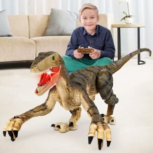 Mini Tudou Télécommande Jouets pour Dinosaures,Électronique Jouets Robots avec lumière LED & Sons,2.4Ghz Jurassique Vélociraptor,Jouets Dinosaures pour Garçons Enfants 6 7 8 9 Ans - Publicité