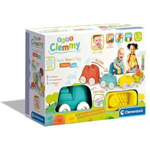 Clementoni Baby 17424 Soft Clemmy Train sensoriel Clemmy premières Briques Jouet, Construction Bloc Souple bébé 6 Mois fabriqué en Italie Multicolore - Publicité