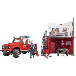 bruder 62701 bworld Caserne de pompiers avec Land Rover Devender, pompier, module son et lumière - Publicité