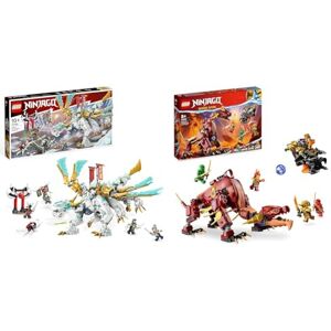 Lego Ninjago 71786 La Créature Dragon de Glace de Zane, 2-en-1, Figurine de Dragon & 71793 Ninjago Le Dragon de Lave Transformable de Heatwave, Jouet de Construction Ninja avec Figurine de Créature - Publicité