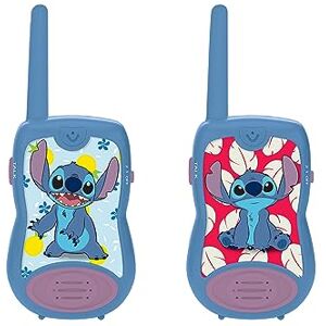 Lexibook Disney Stitch Talkies-Walkies 200m, Jeu de Communication pour Enfant, 2 canaux de Communication, Clip Ceinture, Bleu/Violet, TW12D - Publicité