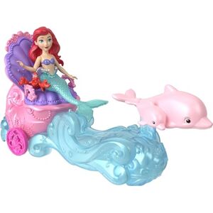 Mattel Disney Princess Toys Petite poupée Ariel sirène et chariot roulant avec 1 figurine d'ami, inspiré des films  Disney - Publicité