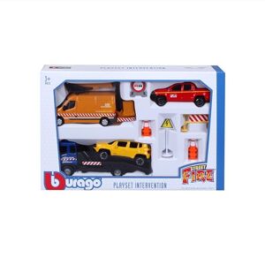 Bburago --1/43 Street Fire-Playset Intervention-Assortiment 3 modèles Nouveaute 2022-Voiture Miniature pour Enfant-Reproduction à echelle, 31029 - Publicité