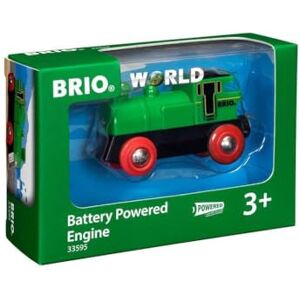 Brio World 33595 Locomotive à pile Bi-directionnelle Verte Train électrique Fonction lumineuse Pour circuit de train en bois Jouet mixte à partir de 3 ans - Publicité