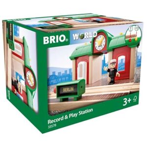 Brio World 33578 Gare Principale à Enregistreur vocal Accessoire pour circuit de train en bois Fonction son et lumière Jouet mixte à partir de 3 ans - Publicité