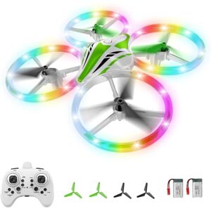 OBEST Mini Drone Pour Enfants, RC Quadricoptère Drone avec Lumières Colorés,Avec le Mode Sans Tête et le Décollage et l'Atterrissage par Simple Pression d'une Touche,Cadeaux pour enfants et débutants - Publicité