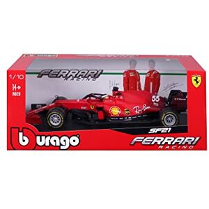 Bburago Burago- May Cheong GROUP--1/18 FERRARI-2021 Casque Véhicule pour Enfant dès 3 ans-16809S, 16809S, 1/18 Ferrari Formule 1#Sainz - Publicité