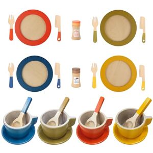 Pyrrhonian Accessoire Cuisine Enfant   26PCS Ensemble de Vaisselle en Bois   Jeu de Nourriture   Ensemble D'accessoires de Cuisine pour Jeu de Rôle Cadeau pour Garçons ou Filles à Partir de 3 Ans - Publicité