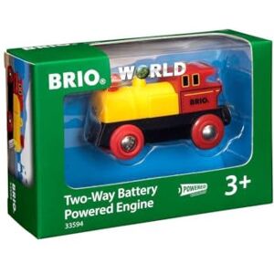 Brio World 33594 Locomotive à pile Bidirectionnelle Jaune Train électrique avec fonction lumineuse Pour circuit de train en bois Jouet pour garcons et filles dès 3 ans - Publicité