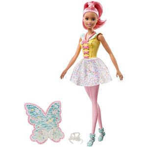Barbie Dreamtopia Poupée Fée Blonde avec Une Tenue « Friandises » Multicolore, Une Chevelure Rose et des Ailes, Jouet pour Enfant, FXT03 - Publicité