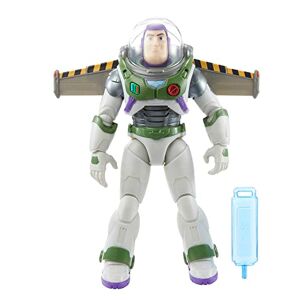 Mattel Pixar Disney Pixar Buzz l’Éclair Figurine Articulée Buzz L’Éclair et son Jet Pack (30 cm), Figurine Parlante (version française), avec traînée de vapeur, Jouet Enfant, Dès 4 ans, HJJ37 - Publicité