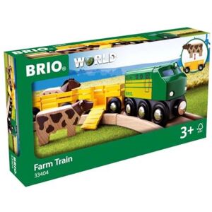 Brio World 33404 Train des Animaux de la Ferme Pour circuit de train en bois Inclus : 1 vache et 1 cheval Jouet pour garçons et filles dès 3 ans - Publicité