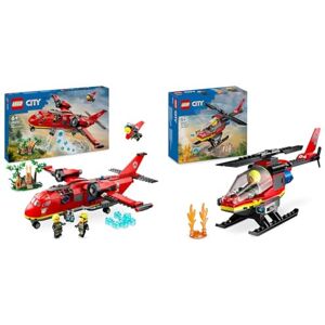 Lego City L’Avion de Sauvetage des Pompiers, Jouet de Construction avec 3 Minifigurines de Pilote & City L’Hélicoptère de Secours des Pompiers, Ensemble de Construction avec Minifigurines - Publicité