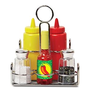 Melissa & Doug Ensemble de Condiments pour enfants, Accesoires cuisine, Jeux de rôle restaurant, Jeu d'imitation, Aliments jouets pour enfants, Cadeau pour garçons et filles de 3 4 5 6 7 ans - Publicité